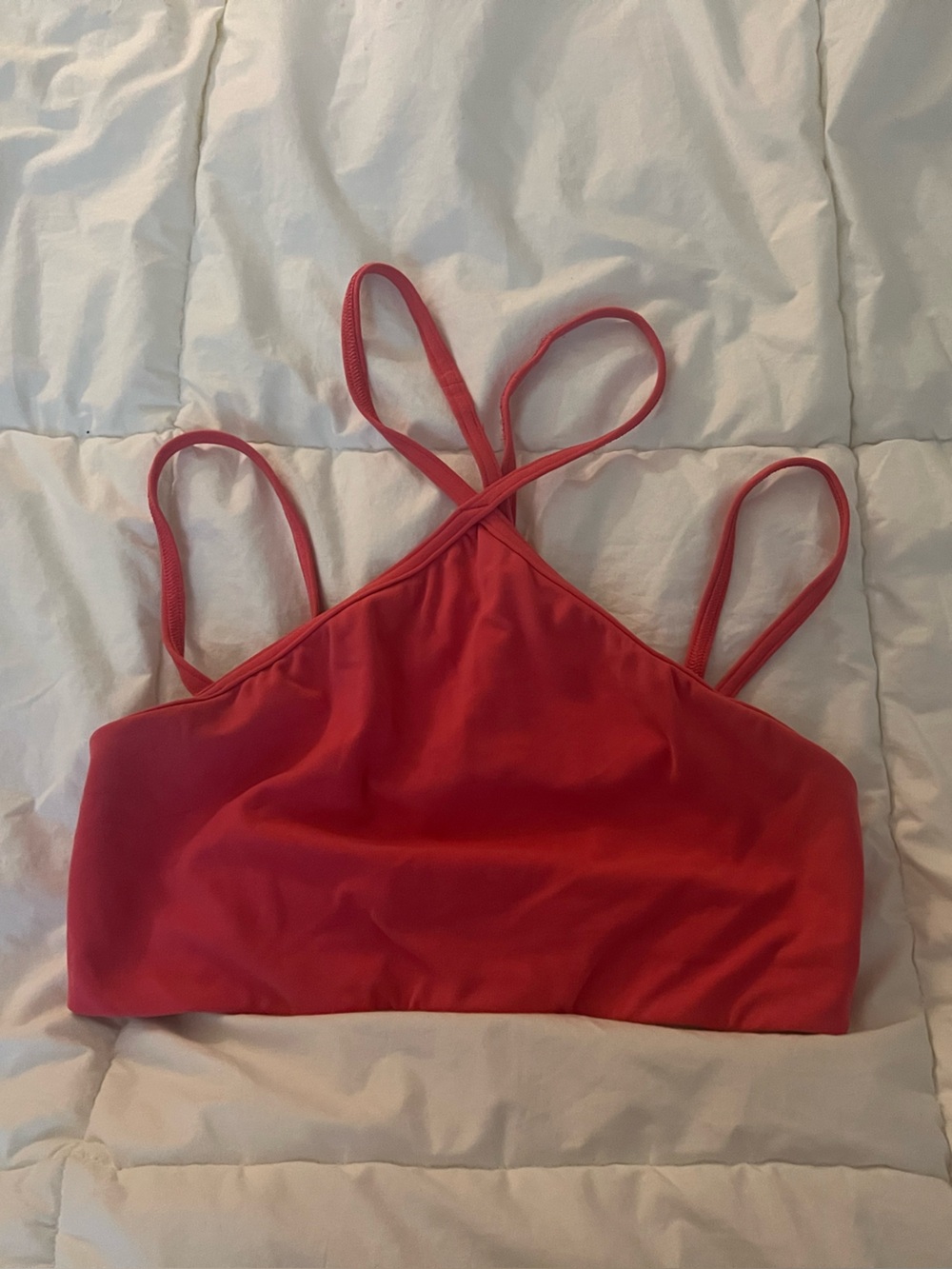 lululemon athletica pink Strappy Crossneck Sports Bra